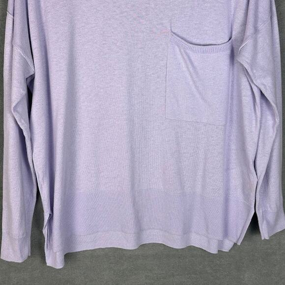 Madewell Sweater Womens Medium Purple Linen Boxy Beach Lightweight Boho Resort - Picture 3 of 10
